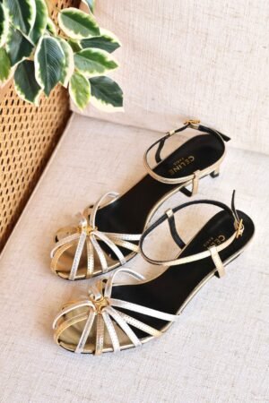 Celine Triomphe Sandal in Laminated Calfskin