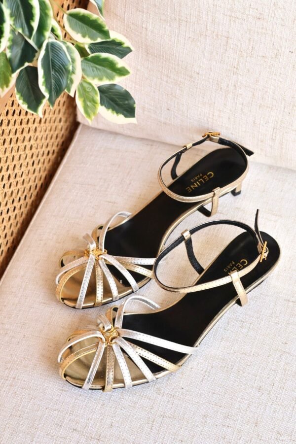 Celine Triomphe Sandal in Laminated Calfskin